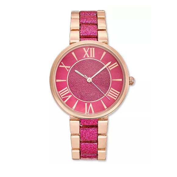Rose Gold Tone Glitz Women's Bracelet Watch Stunning Dial Trendy Fashion NEW - Picture 1 of 16